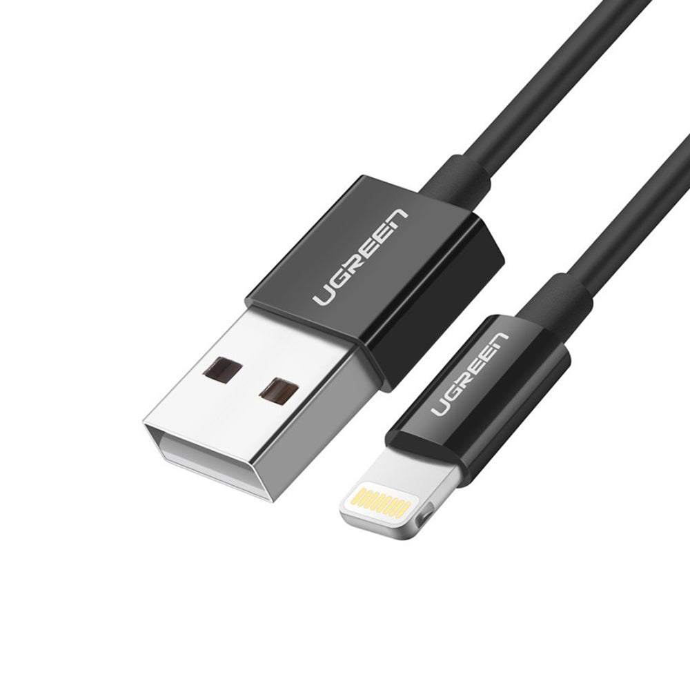 USB-A - Lightning Data- och Laddningskabel UGREEN 80823, 18W, 2m, Svart