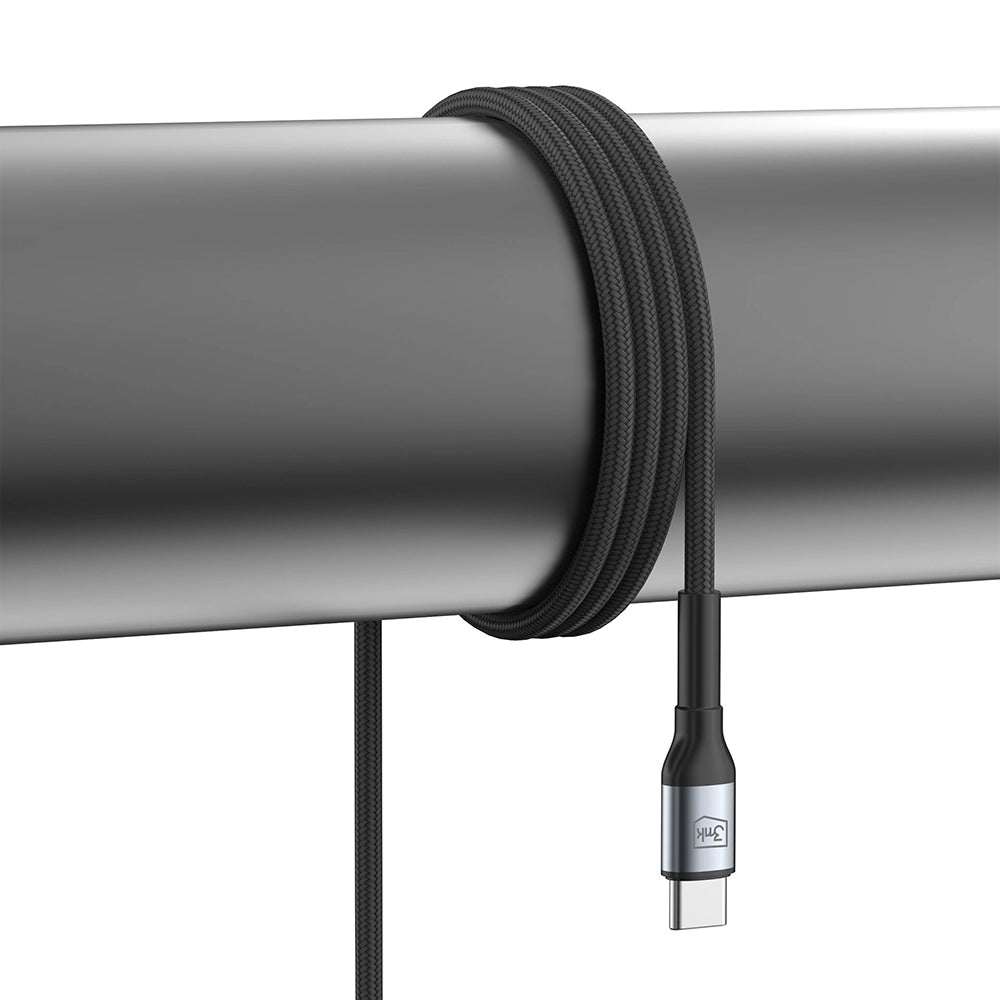 Data- och laddningskabel USB-A - USB-C 3MK Hyper N, 18W, 2m, Svart