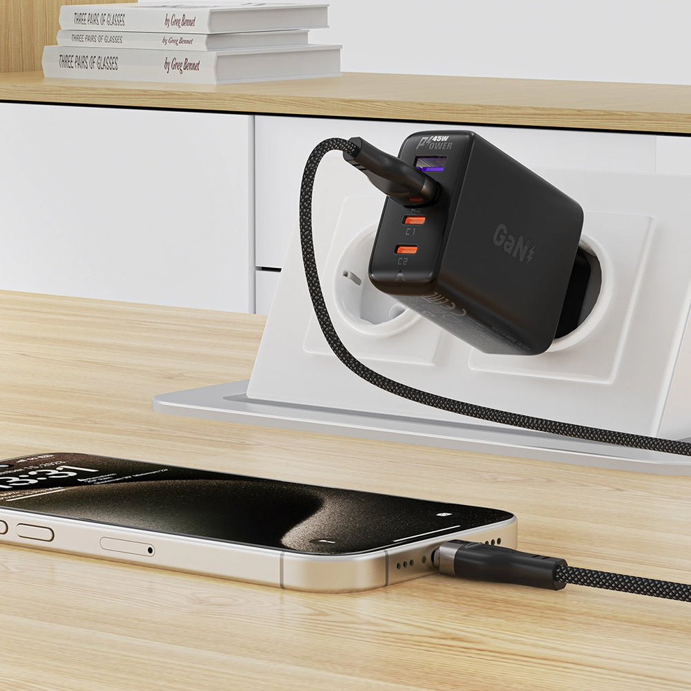 Data- och laddningskabel USB-A - USB-C Acefast C11-04, 18W, 1.2m, Svart