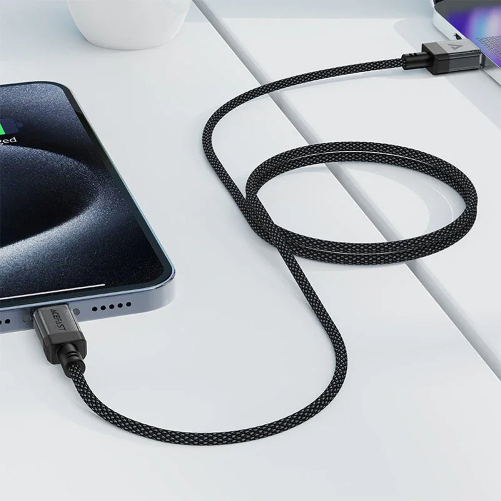 USB-A till USB-C data- och laddningskabel Acefast C12-04, 18W, 1,2 m, Svart