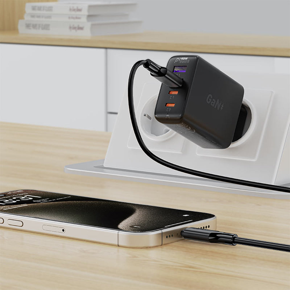 Data- och laddningskabel USB-A - USB-C Acefast C17-04, 18W, 1.2m, Svart