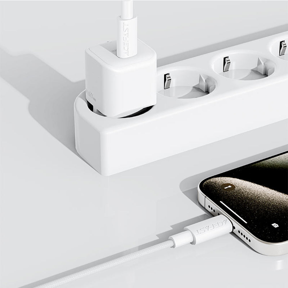 Data- och laddningskabel USB-A till USB-C Acefast C18-04, 18W, 1.2m, Vit