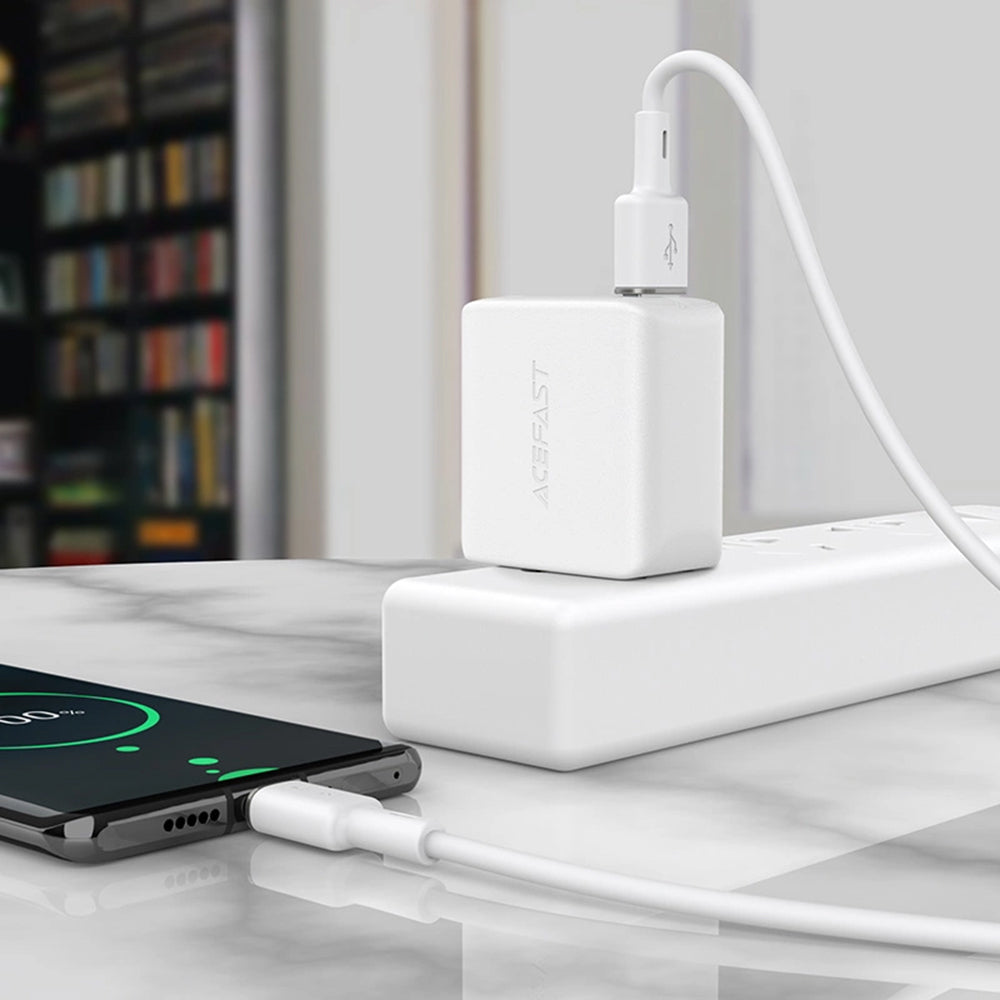 USB-A till USB-C data- och laddningskabel Acefast C2-04, 18W, 1.2m, Svart