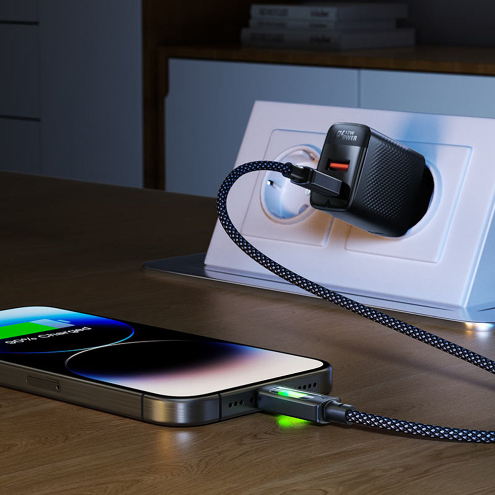 Data- och laddningskabel USB-A - USB-C Acefast C21-04, 18W, 1.2m, Svart
