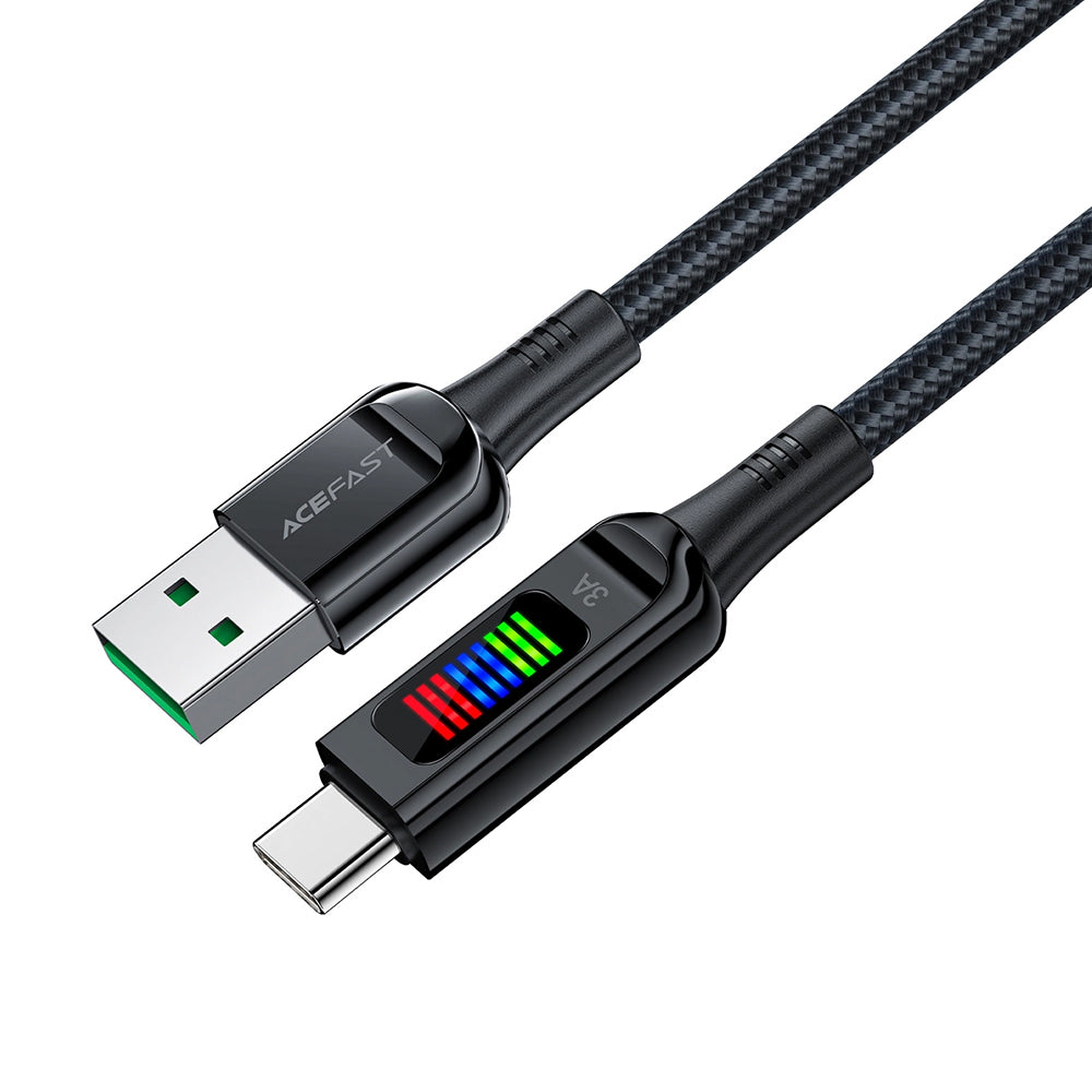 USB-A - USB-C Acefast C7-04 data- och laddningskabel, 18W, 1.2m, Svart