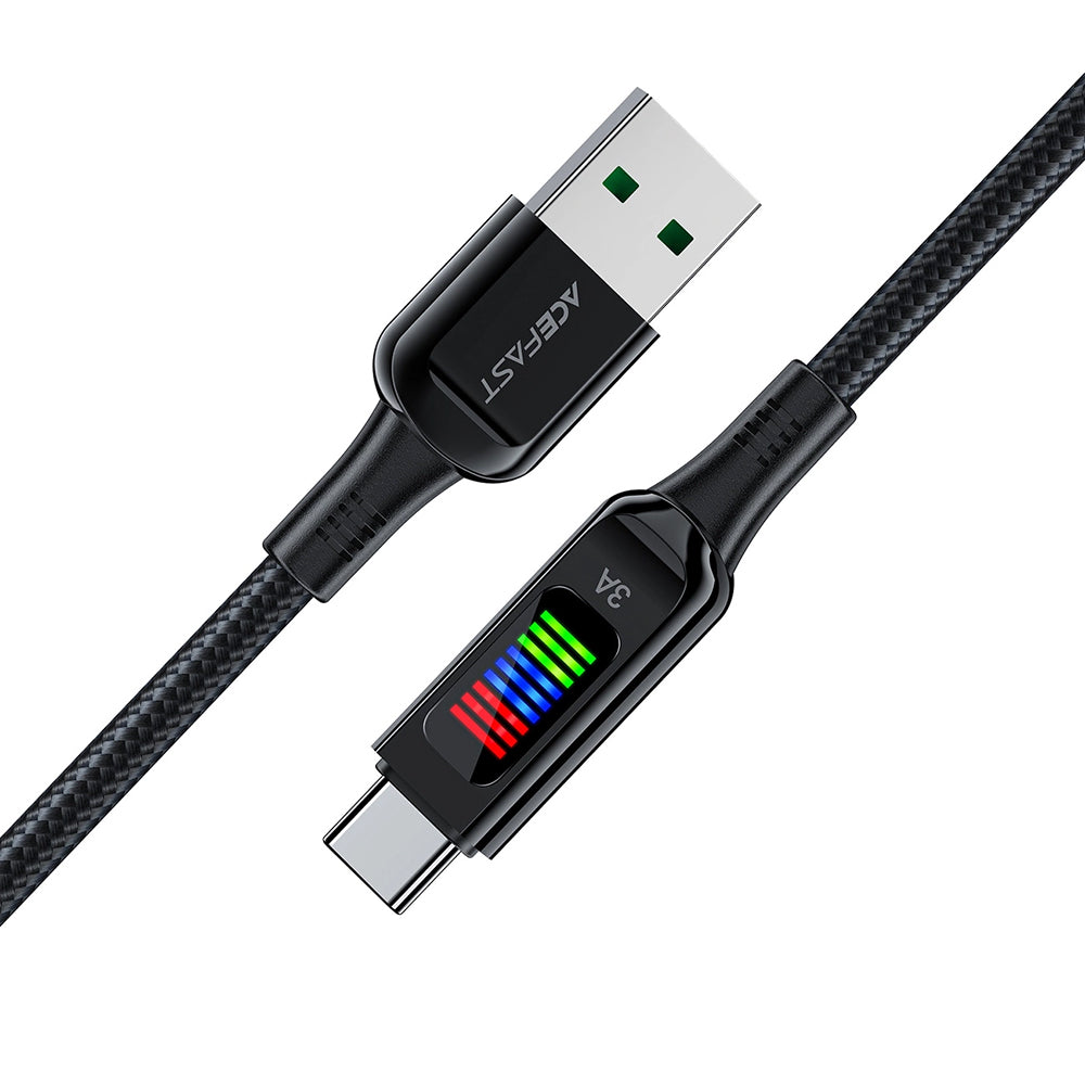 USB-A - USB-C Acefast C7-04 data- och laddningskabel, 18W, 1.2m, Svart