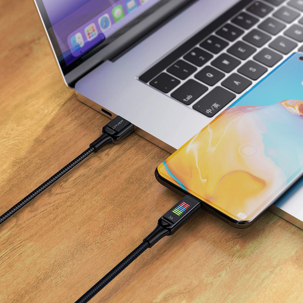 USB-A - USB-C Acefast C7-04 data- och laddningskabel, 18W, 1.2m, Svart