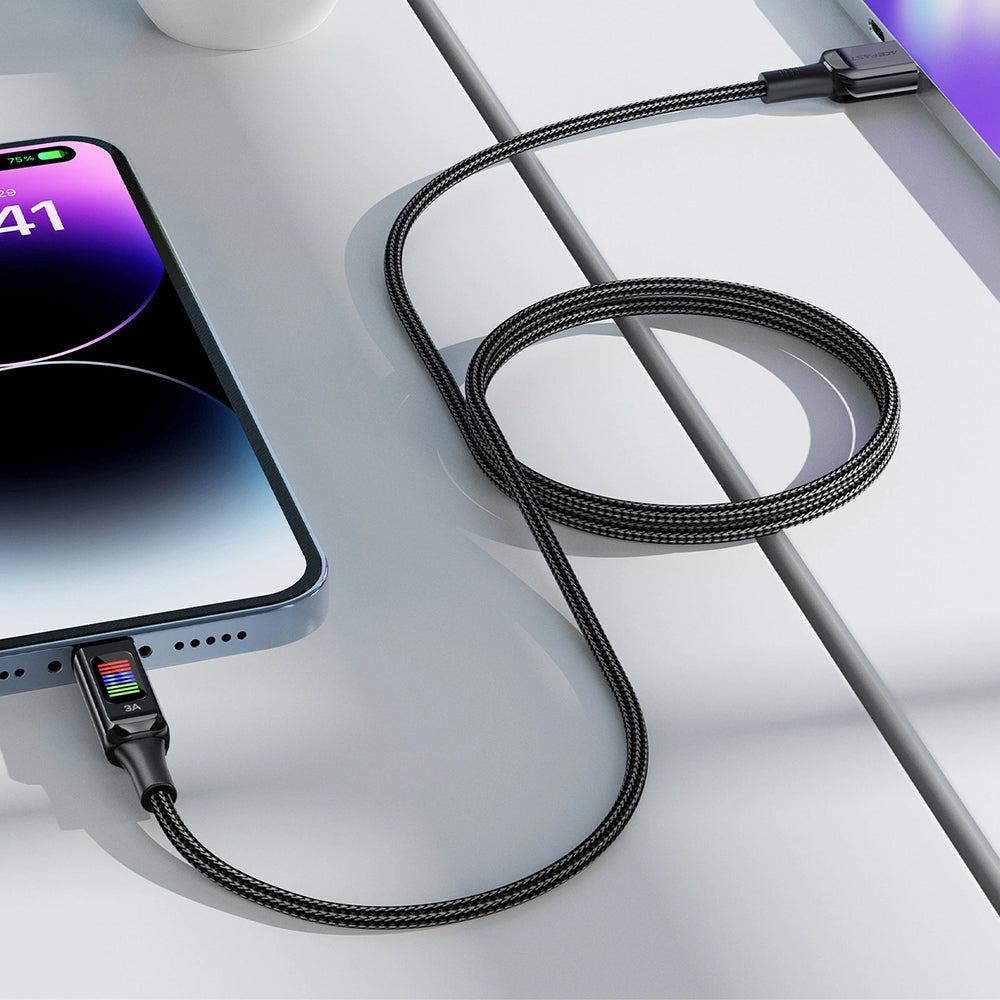 USB-A - USB-C Acefast C7-04 data- och laddningskabel, 18W, 1.2m, Svart