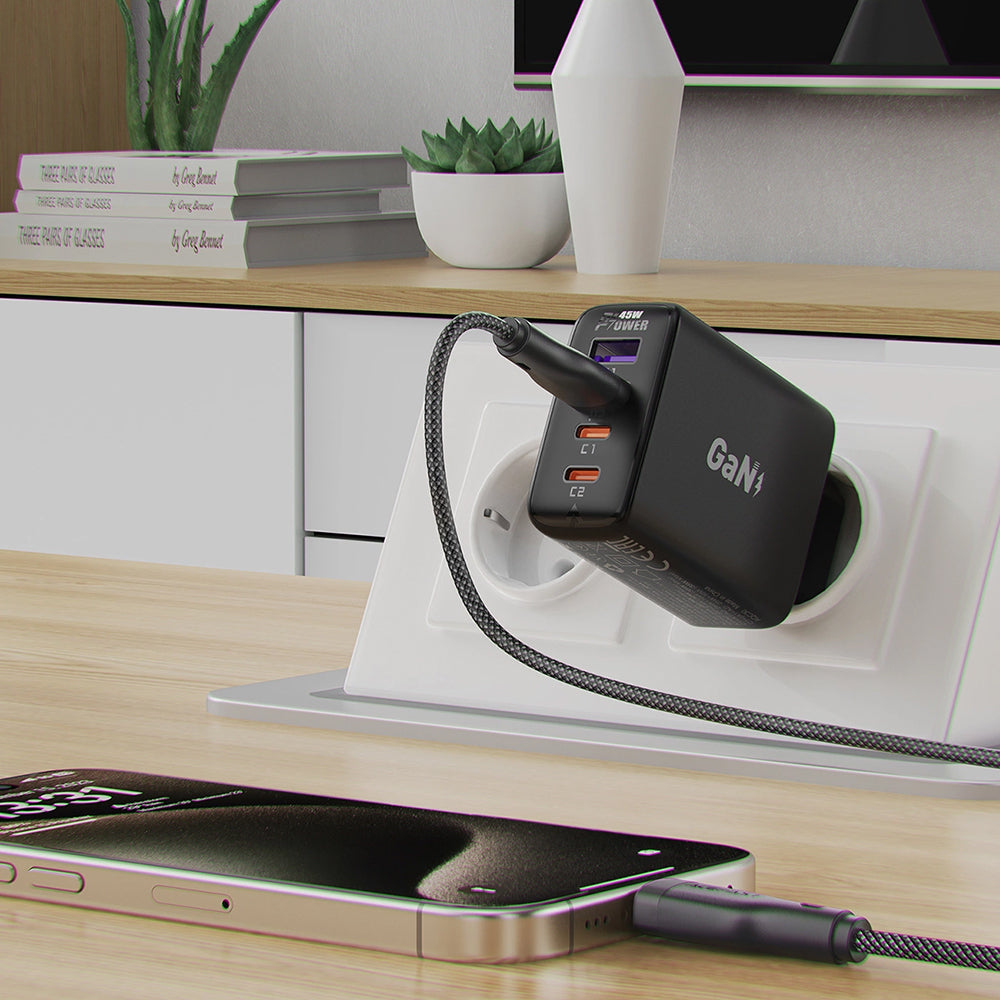 Data- och laddningskabel USB-A till USB-C Acefast C8-04, 18W, 1.2m, Svart