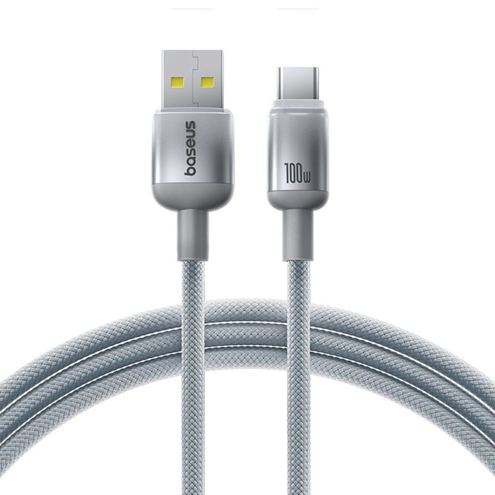 Data- och laddningskabel USB-A till USB-C Baseus Discolor, 100W, 2m, Silver E0420700