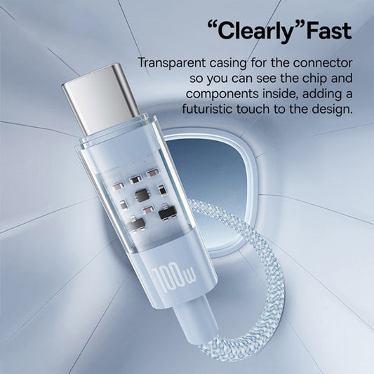 Data- och laddningskabel USB-A - USB-C Baseus Gem, 100W, 1m, Blå P10373002311-00