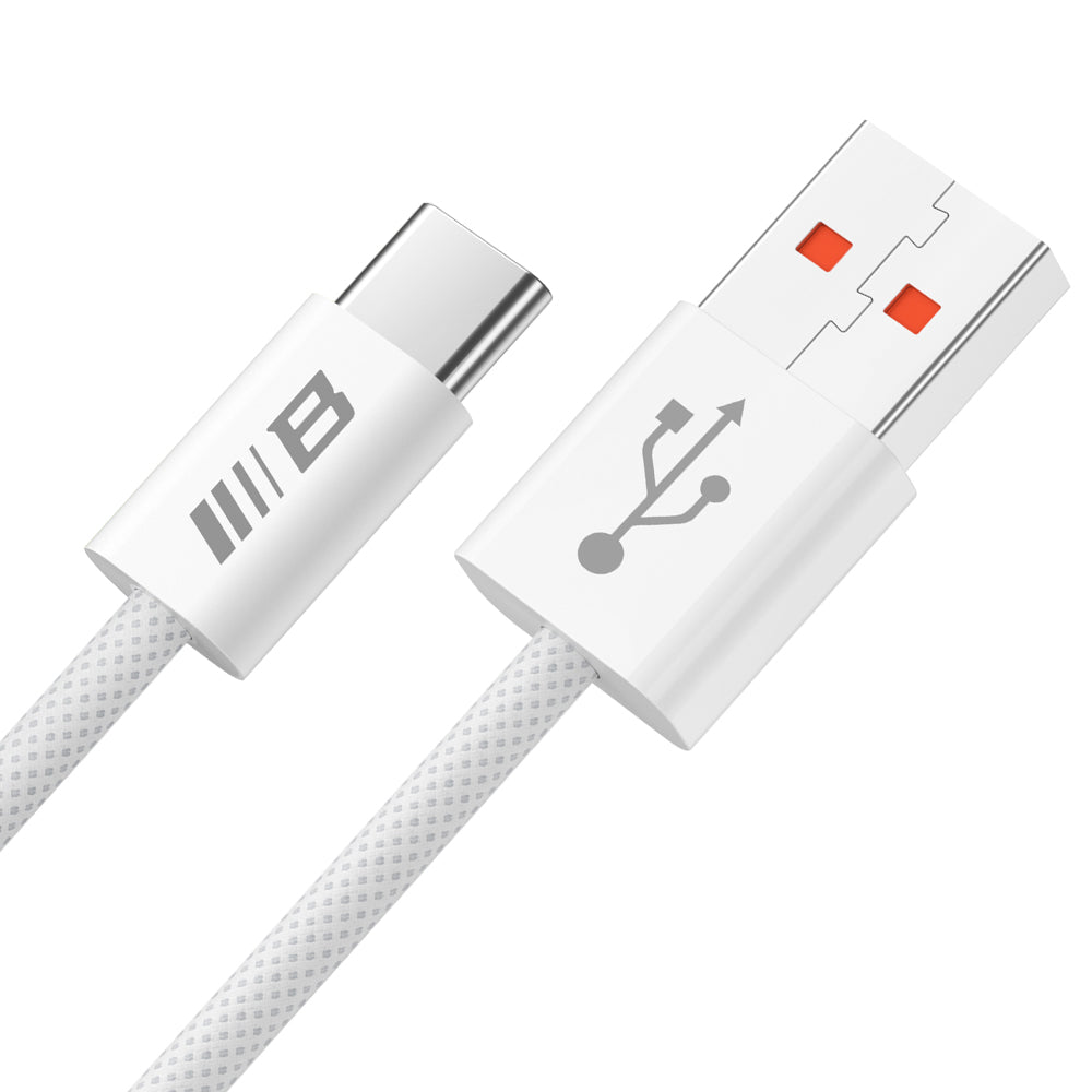USB-A - USB-C Blueo data- och laddningskabel, 18W, 1.5m, Vit