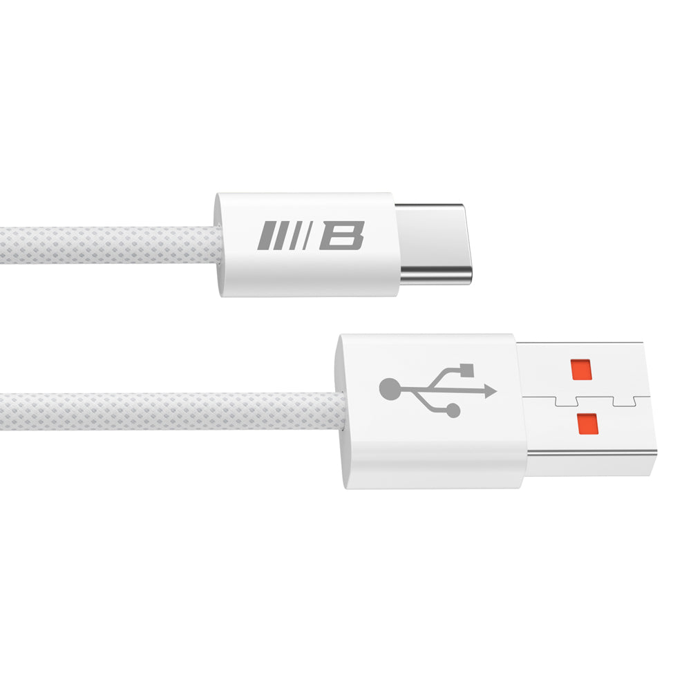 USB-A - USB-C Blueo data- och laddningskabel, 18W, 1.5m, Vit