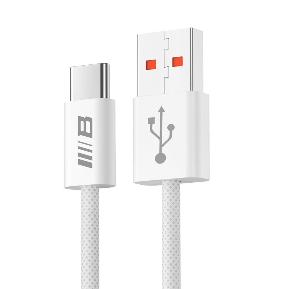 USB-A - USB-C Blueo data- och laddningskabel, 18W, 1.5m, Vit