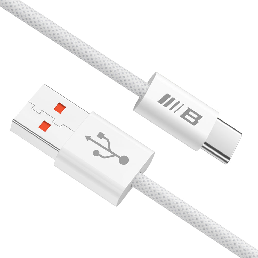 USB-A - USB-C Blueo data- och laddningskabel, 18W, 1.5m, Vit
