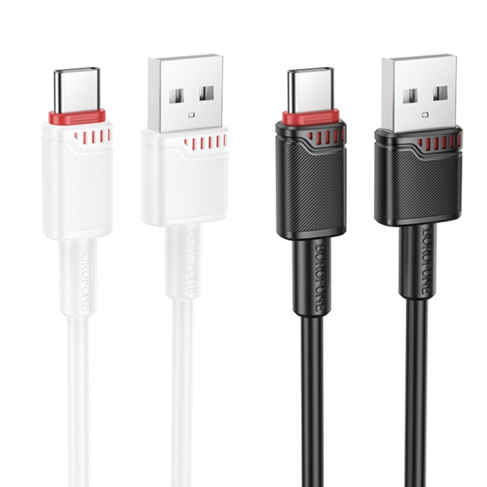 Data- och laddningskabel USB-A - USB-C Borofone BX110 Beneficio, 18W, 1m, Vit