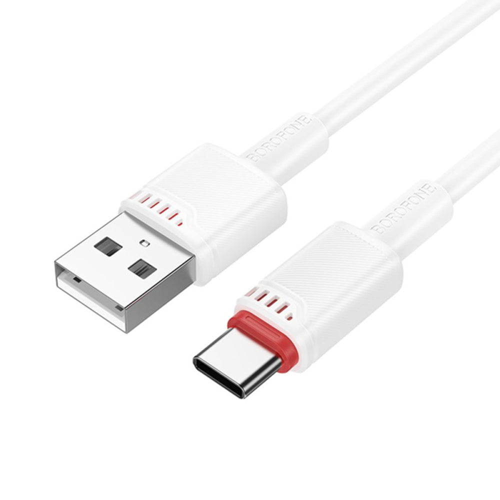 Data- och laddningskabel USB-A - USB-C Borofone BX110 Beneficio, 18W, 1m, Vit