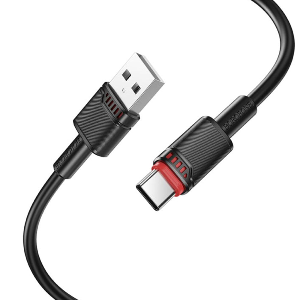 Data- och laddningskabel USB-A - USB-C Borofone BX110 Beneficio, 18W, 1m, Vit