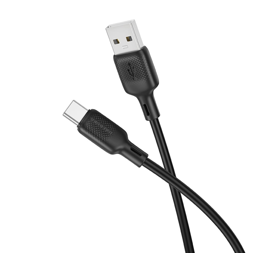 USB-A - USB-C Borofone BX113 Lenny data- och laddningskabel, 18W, 2m, Svart