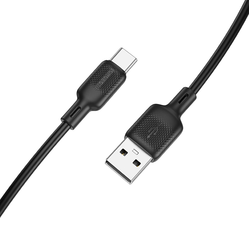 USB-A - USB-C Borofone BX113 Lenny data- och laddningskabel, 18W, 2m, Svart