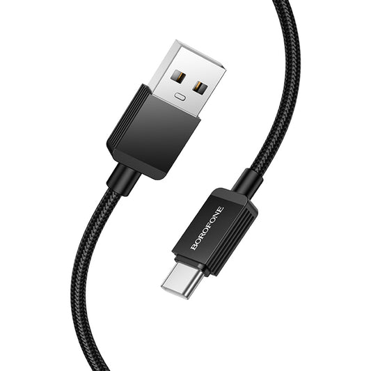 Data- och laddningskabel USB-A - USB-C Borofone BX120 Placer, 18W, 1m, Svart