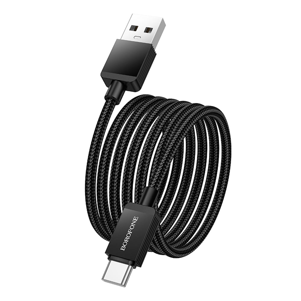 Data- och laddningskabel USB-A - USB-C Borofone BX120 Placer, 18W, 1m, Svart