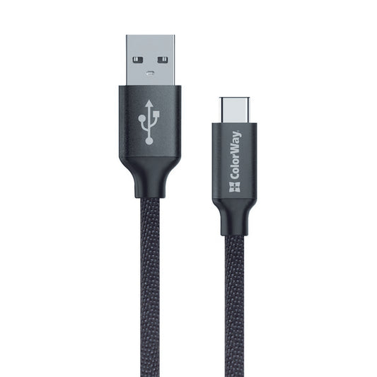 Data- och laddningskabel USB-A - USB-C ColorWay CW-CBUC003, 18W, 1m, Svart