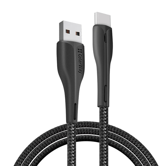 Data- och laddningskabel USB-A - USB-C ColorWay CW-CBUC034, 18W, 1m, Svart