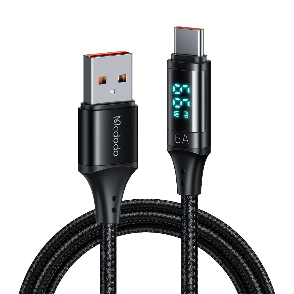 USB-A till USB-C McDodo CA-1080 Display, 66W, 1.2m, Svart