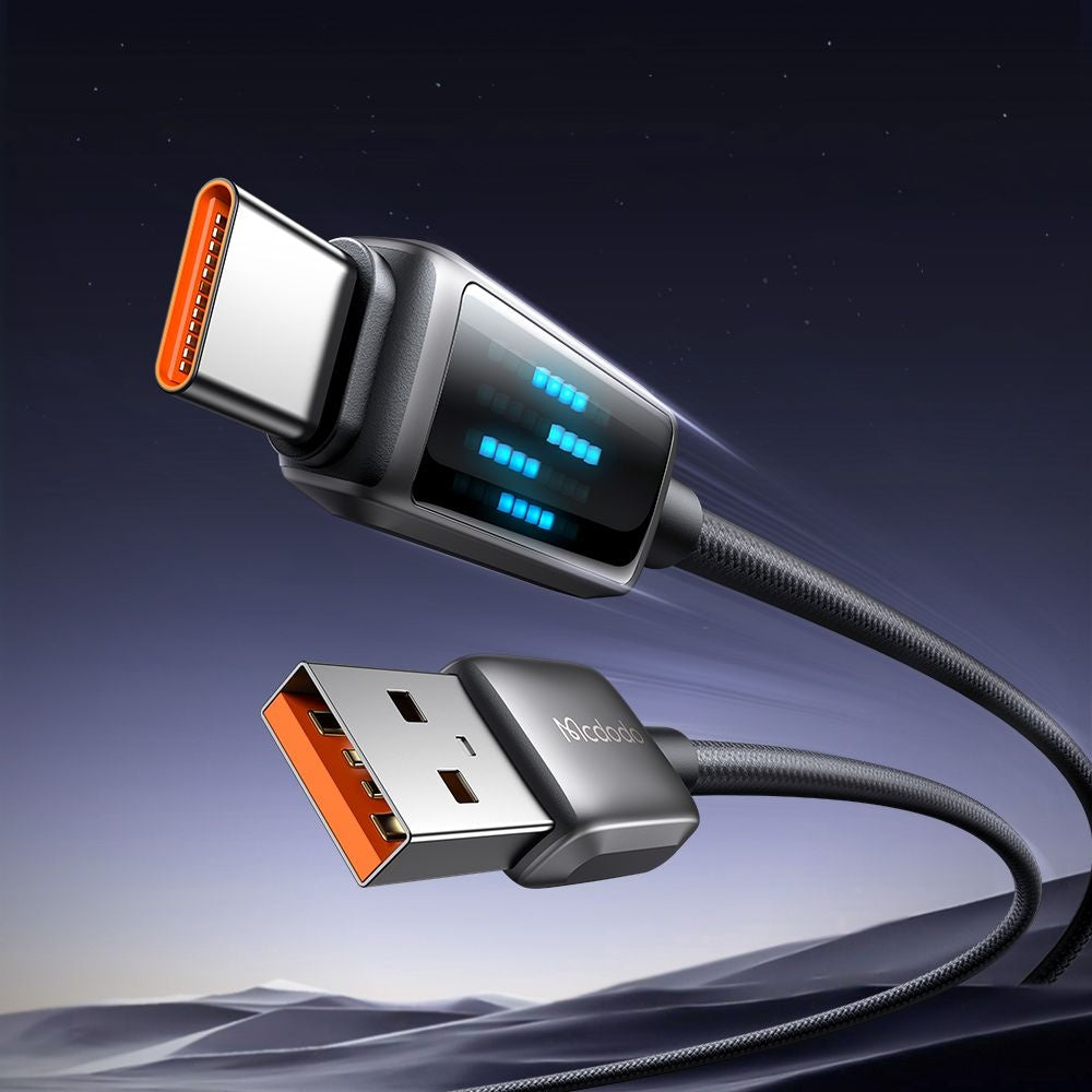 Data- och laddningskabel USB-A - USB-C McDodo CA-2350 Display, 100W, 1.2m, Svart