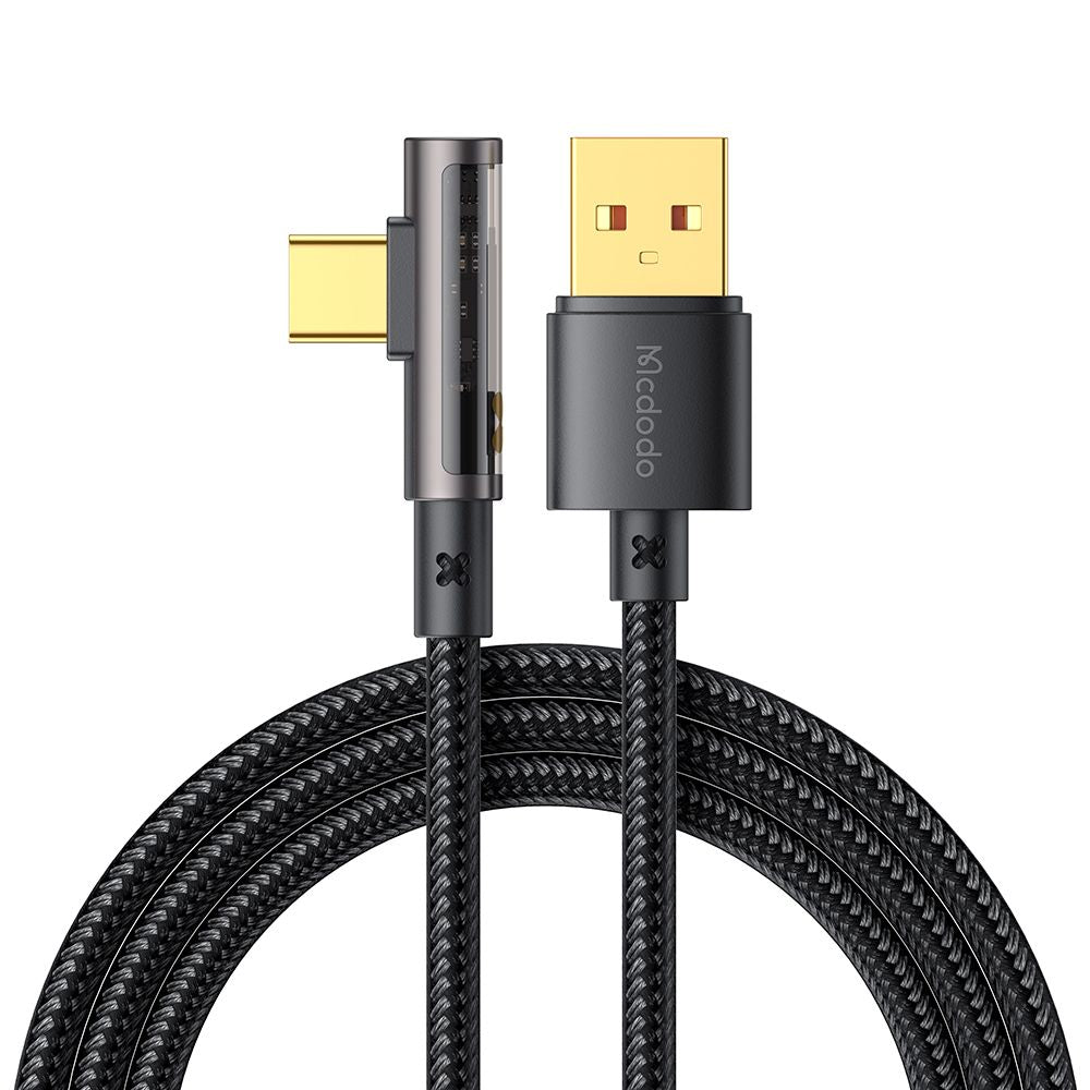 Data- och laddningskabel USB-A - USB-C McDodo CA-3380 Angled, 100W, 1.2m, Svart