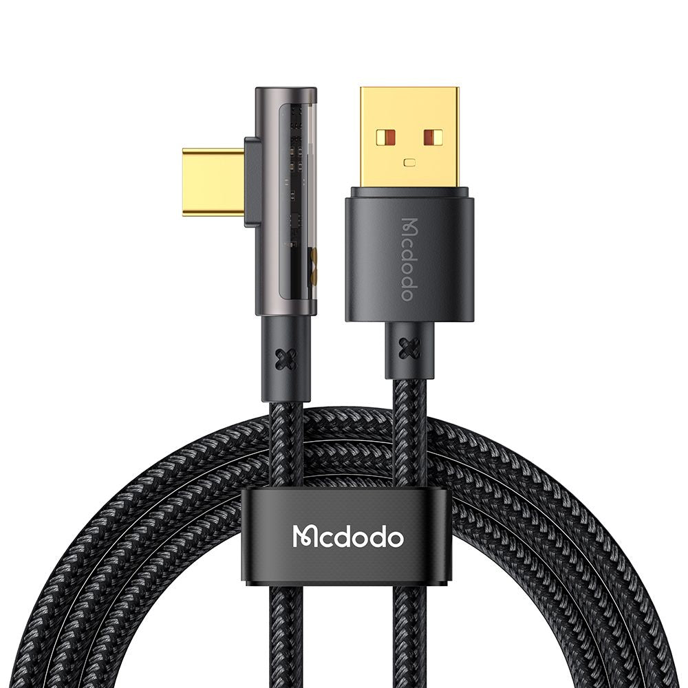 Data- och laddningskabel USB-A - USB-C McDodo CA-3380 Angled, 100W, 1.2m, Svart