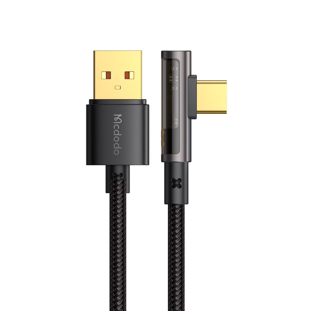 Data- och laddningskabel USB-A - USB-C McDodo CA-3380 Angled, 100W, 1.2m, Svart