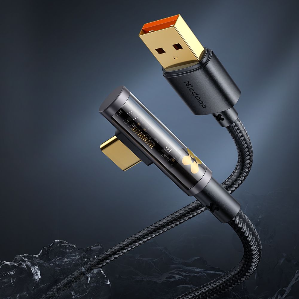 Data- och laddningskabel USB-A - USB-C McDodo CA-3380 Angled, 100W, 1.2m, Svart