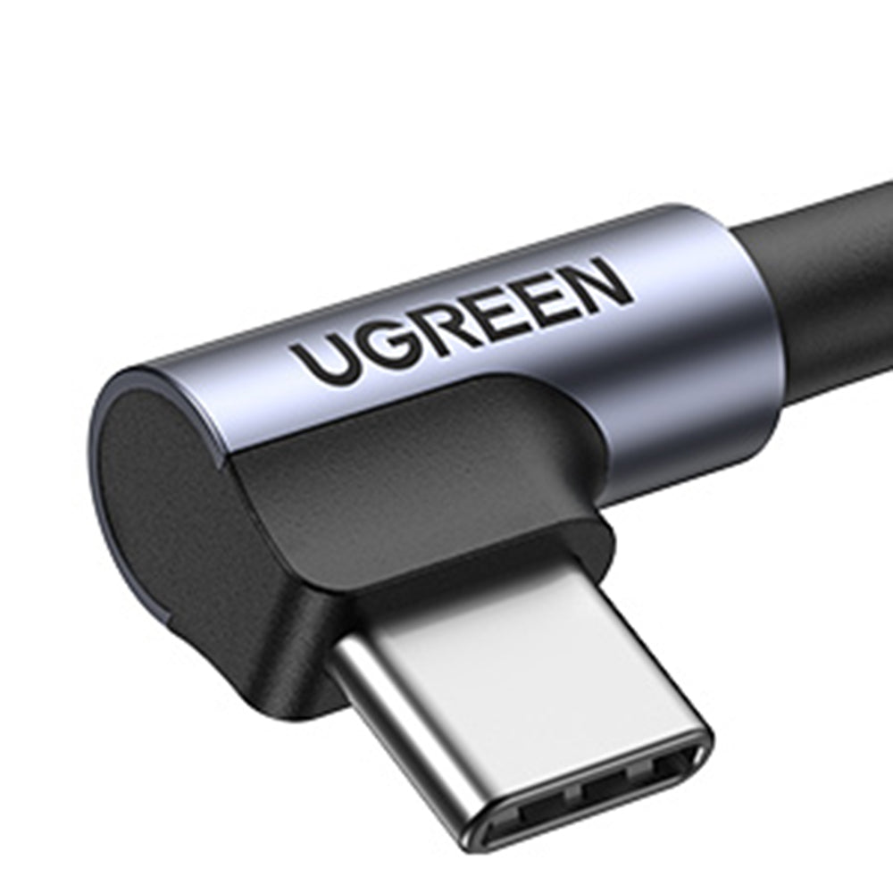 UGREEN US284 Angled USB-A to USB-C Data and Charging Cable, 18W, 0.5m, Gray