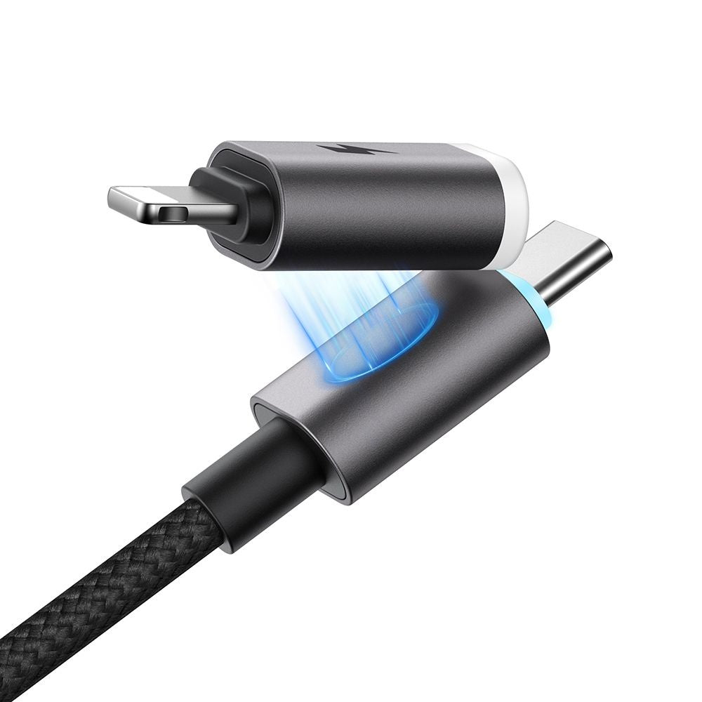 USB-A / USB-C Data- och laddningskabel - USB-C / Lightning McDodo CA-6560, 60W, 1,2m, Svart
