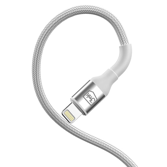 Data- och laddningskabel USB-C - Lightning 3MK Hyper N, 20W, 1m, Vit