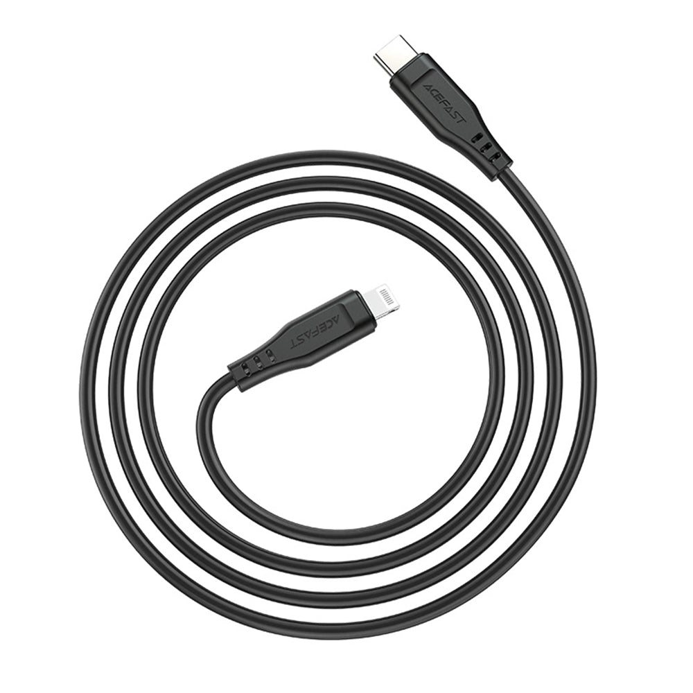 Data- och laddningskabel USB-C - Lightning Acefast C3-01, 30W, 1.2m, Svart