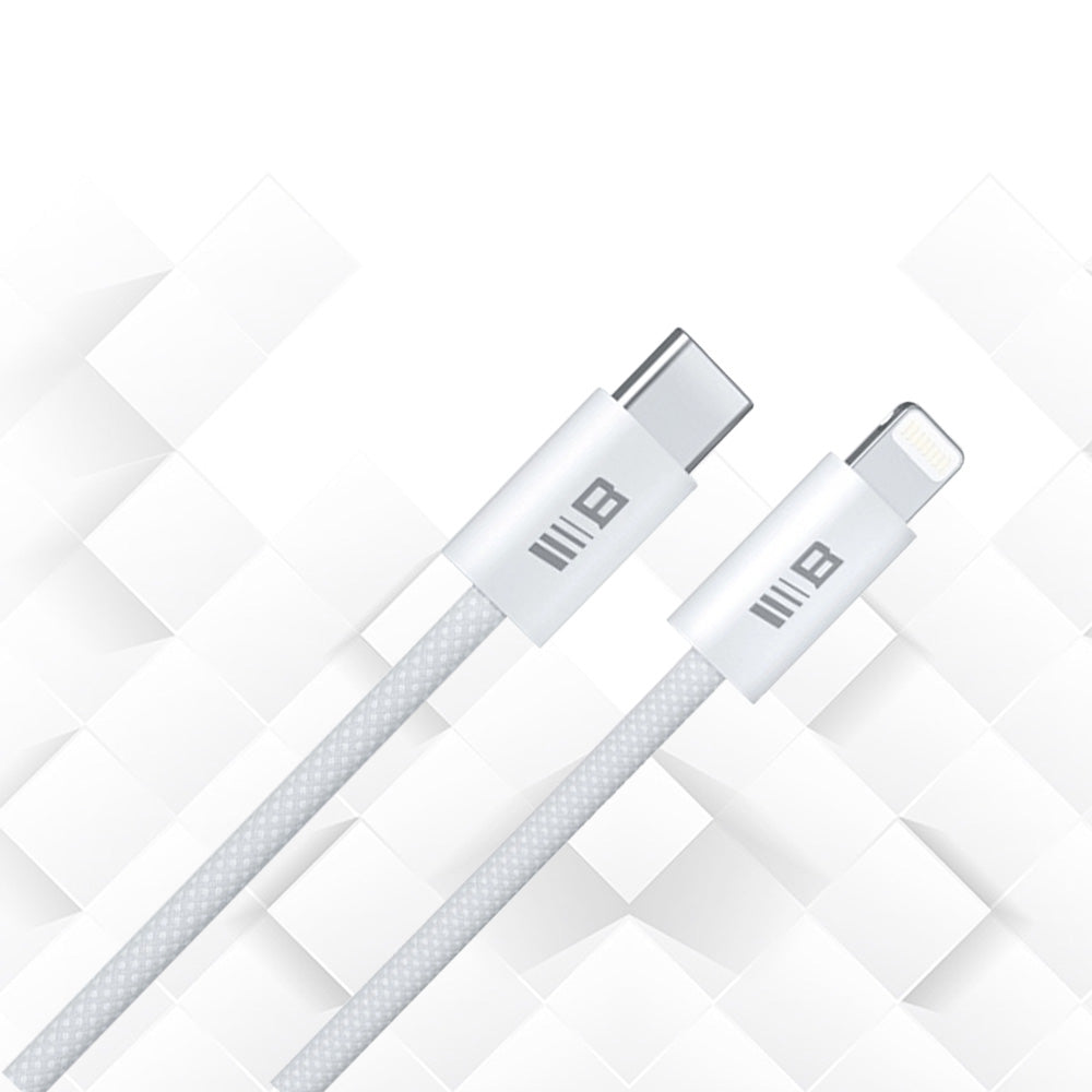 USB-C - Lightning Blueo data- och laddningskabel, 20W, 2m, Vit