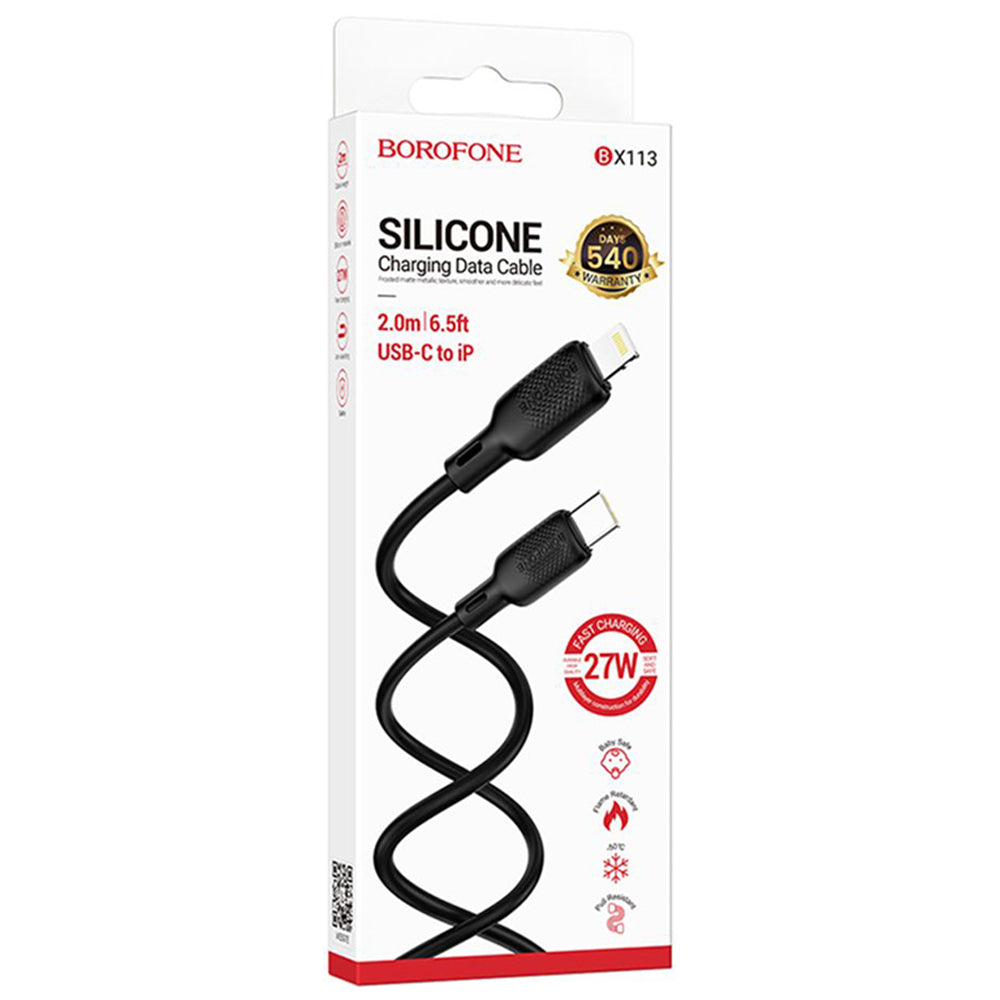 USB-C - Lightning Laddnings- och Datakabel Borofone BX113 Lenny, 27W, 2m, Svart