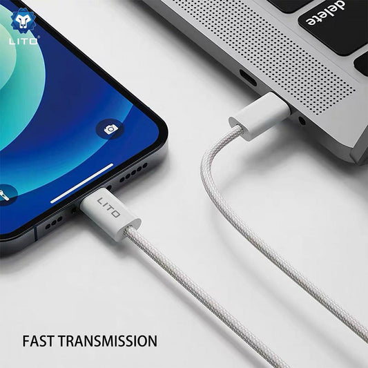 USB-C - Lightning Data- och Laddningskabel Lito LD04CL, 27W, 1m, Vit