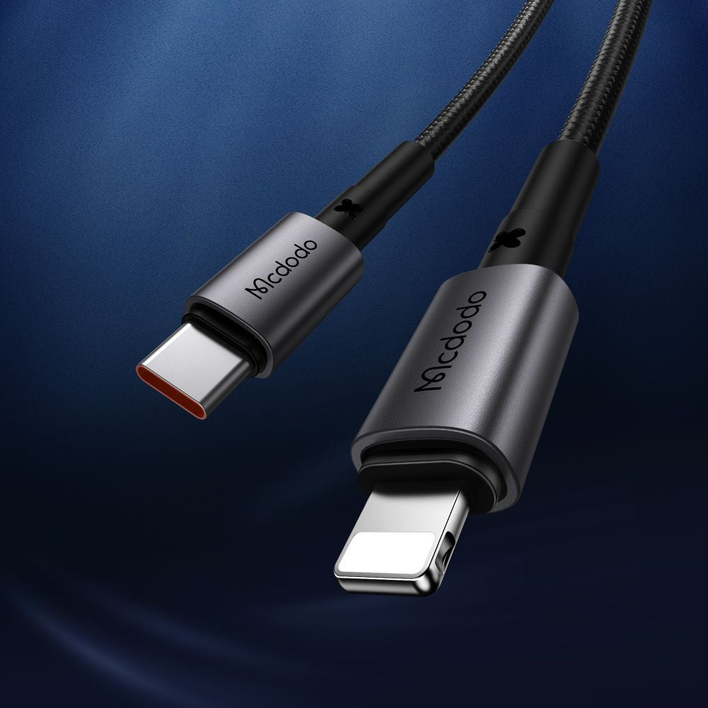 Data- och laddningskabel USB-C till Lightning McDodo CA-2850, 36W, 1.2m, Svart