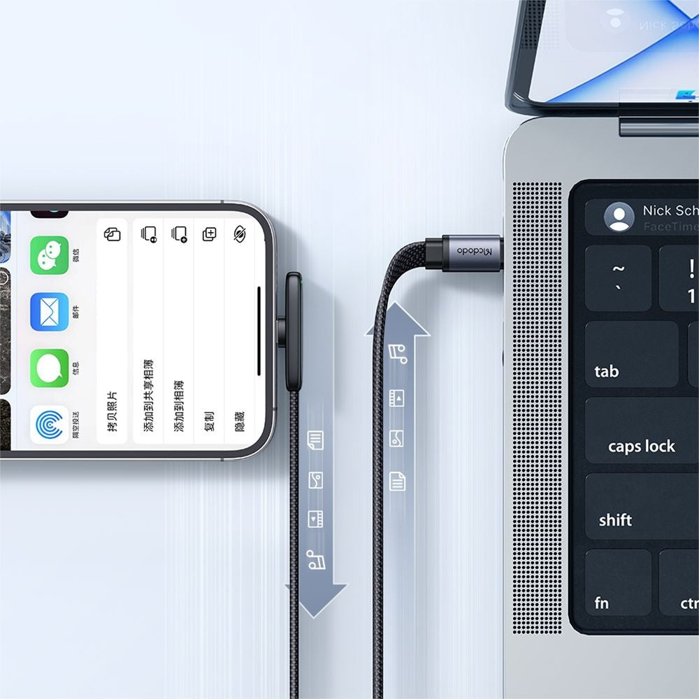 USB-C - Lightning McDodo CA-3350 Angled data- och laddningskabel, 36W, 1.2m, Svart