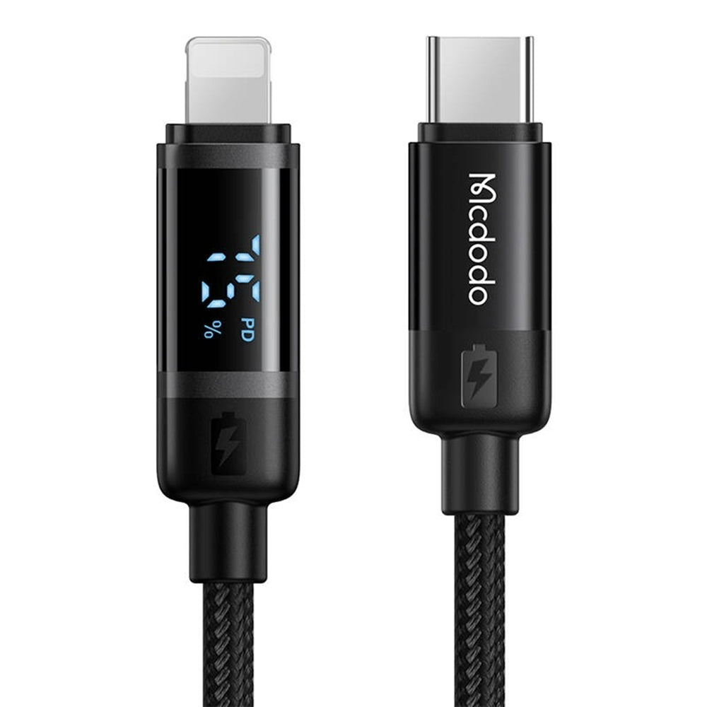 Data- och laddningskabel USB-C - Lightning McDodo CA-5210 Bat Display, 36W, 1.2m, Svart