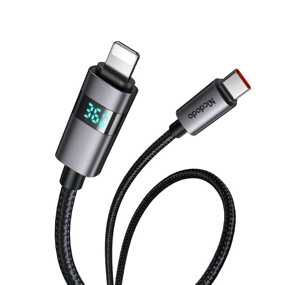 USB-C till Lightning McDodo CA-6570 Display Data- och Laddningskabel, 36W, 1.2m, Svart