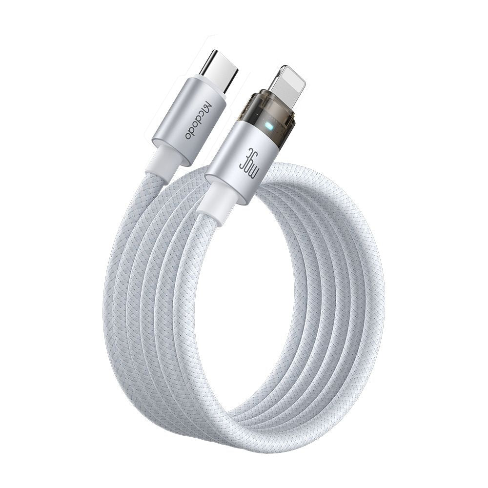 Data- och laddningskabel USB-C - Lightning McDodo CA-6942, 36W, 1.2m, Vit