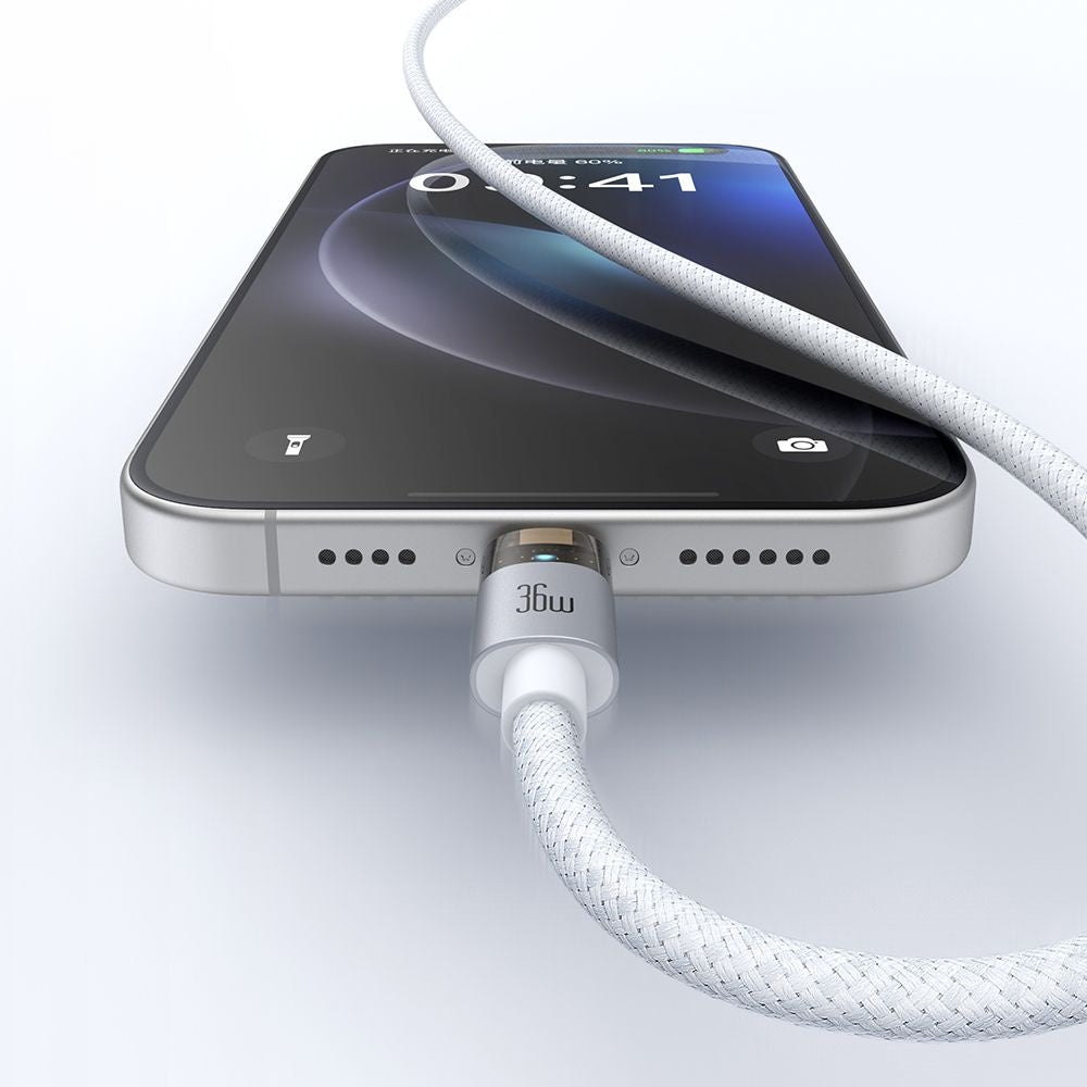 Data- och laddningskabel USB-C - Lightning McDodo CA-6942, 36W, 1.2m, Vit
