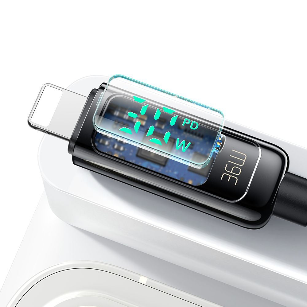 Data- och laddningskabel USB-C till Lightning McDodo CA-8810 Display, 36W, 1.2m, Svart