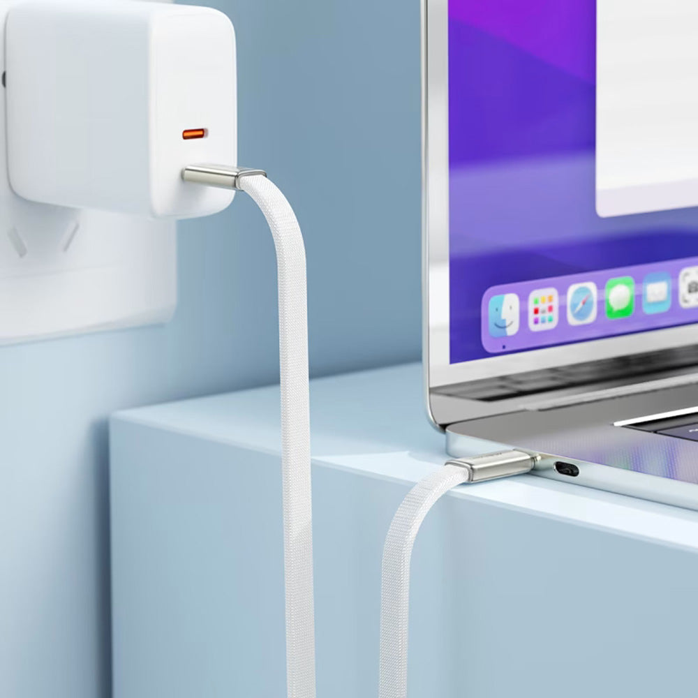 Data- och laddningskabel USB-C - USB-C Acefast C24-03, 60W, 1.2m, Vit