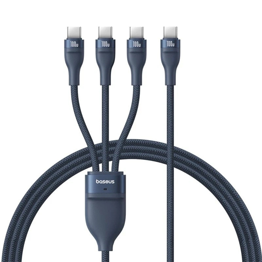 USB-C Laddningskabel - 3 x USB-C Baseus Flash Series III 3in1, 100W, 1.5m, Blå P10377503321-00